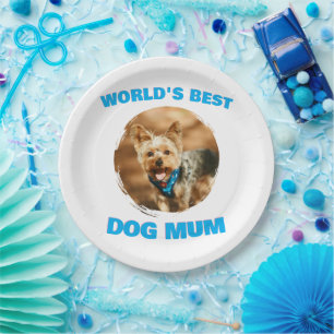Custom Minimal Best Dog Cat Mom Mum Pet Cute Gift Paper Plates