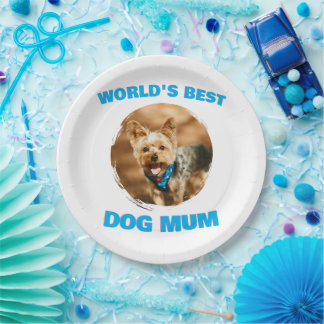 Custom Minimal Best Dog Cat Mom Mum Pet Cute Gift Paper Plates