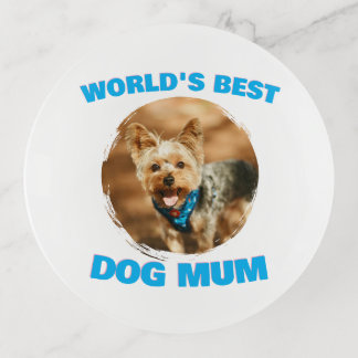 Custom Minimal Best Dog Cat Mom Mum Pet Cute Gift Trinket Tray
