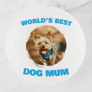 Custom Minimal Best Dog Cat Mom Mum Pet Cute Gift Trinket Tray