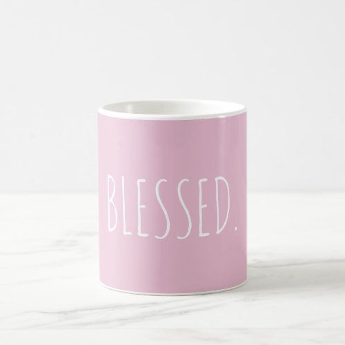 Custom Minimal Blessed Soft Pink Coffee Mug