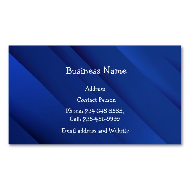Custom Minimal Blue Geometric Abstract Modern  Business Card Magnet (Front)