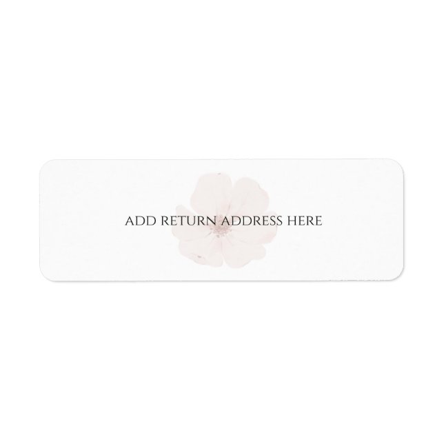 Custom Minimal Blush Garden Floral Wedding   Label (Front)