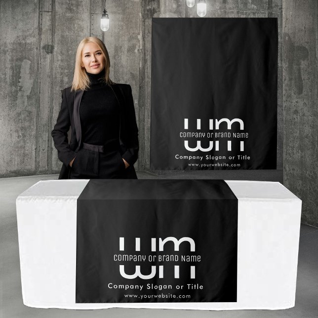 Custom Minimal Business Table Runner Banner Black Tapestry (Custom Minimal Business Table Runner Banner Black Tapestry)