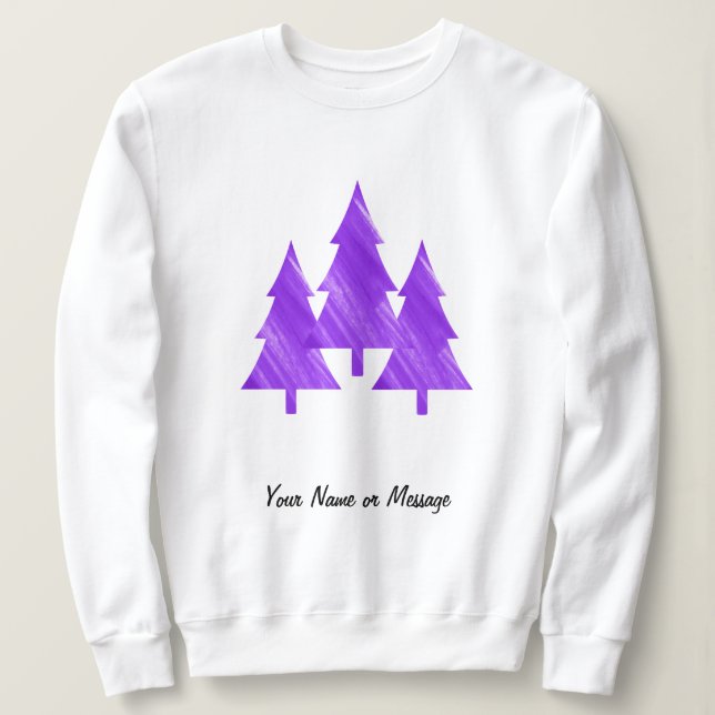Custom Minimal Cool Aesthetic Purple Trees Sweatshirt (Design Front)