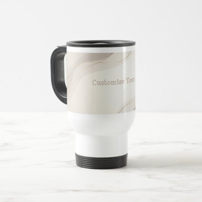 Custom Minimal Elegant Travel Mug (Front Left)
