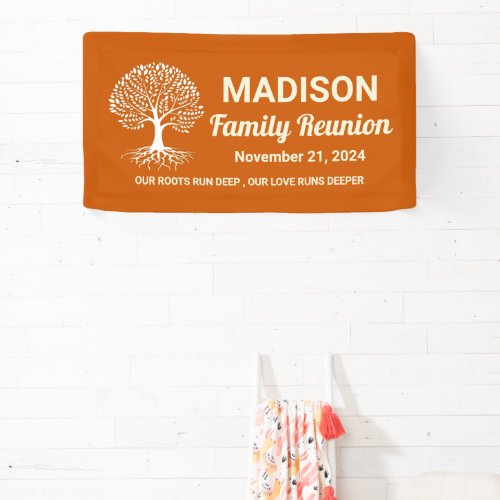 Custom minimal fall burnt orange family reunion