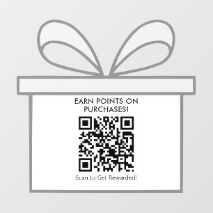 Custom Minimal Gift Card-Themed QR Code Promo Shop Window Cling