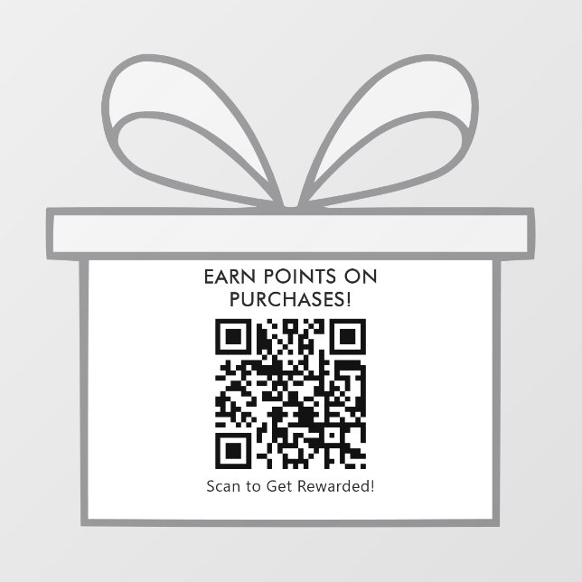 Custom Minimal Gift Card-Themed QR Code Promo Shop Window Cling (Sheet)