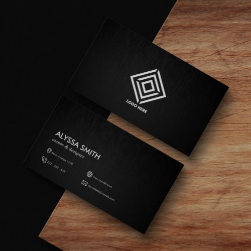 Custom Minimal Metallic Texture Modern Simple Business Card