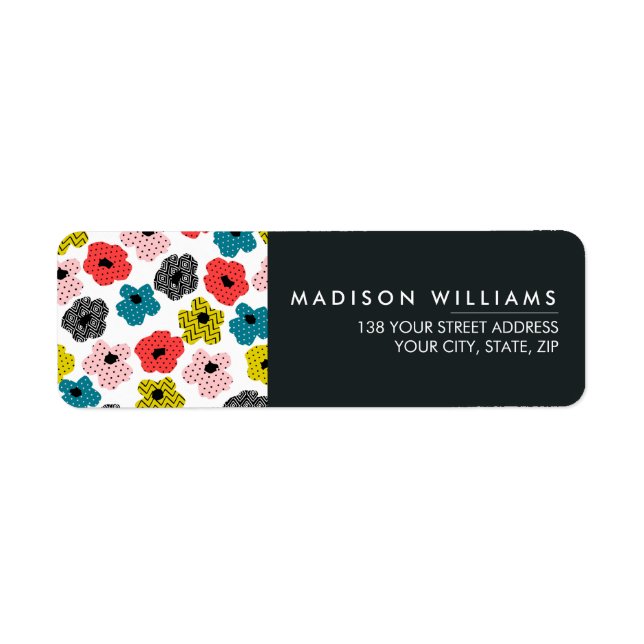 Custom Minimal Modern Flowers Label (Front)