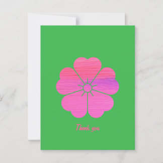 Custom Minimal Modern Geometric Pink Flower Postcard