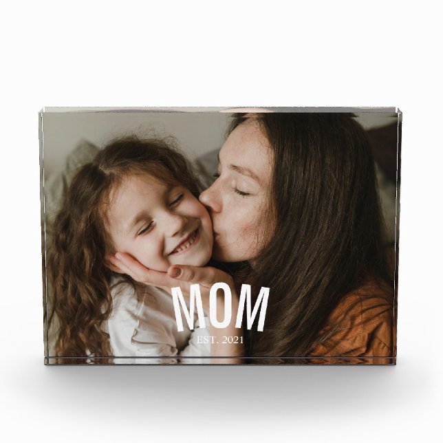 Custom Minimal Modern Mom Established Photo  Block (Front)