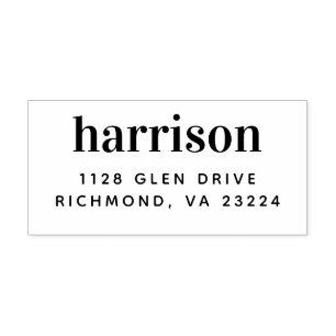 Custom Minimal Modern Return Address Rubber Stamp