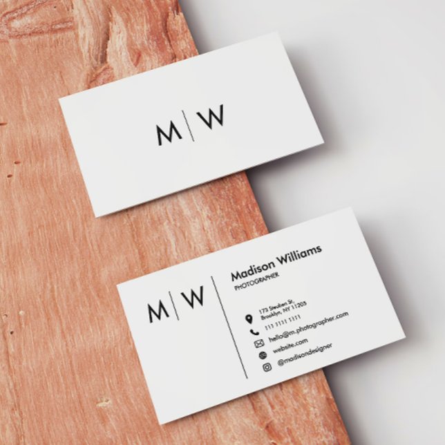 Custom Minimal Monogram Business Card (Creator Uploaded)