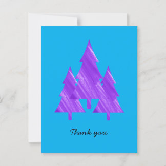 Custom Minimal Mordern Geometric Purple Trees Postcard