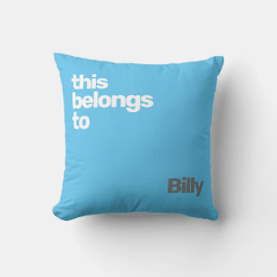 custom minimal simple modern blue throw pillow