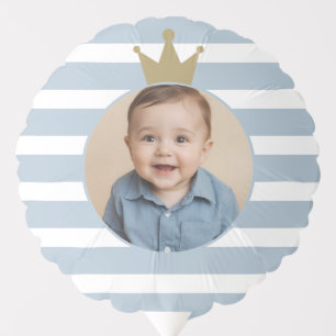 Custom Minimal Stripes Birthday Balloon with Photo