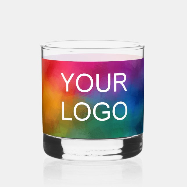 Custom Minimal Template Modern Elegant Logo Here Whiskey Glass (Front)