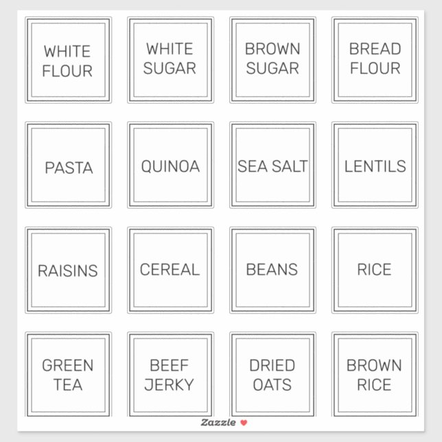 Custom Minimalist 16 White Square Stickers (Sheet)