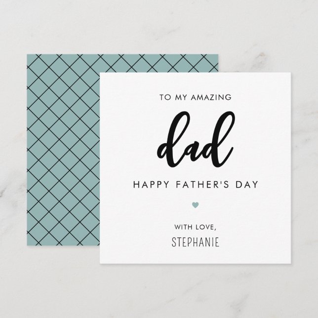 Custom Minimalist and Modern Dad Father's Day Card (Front/Back)