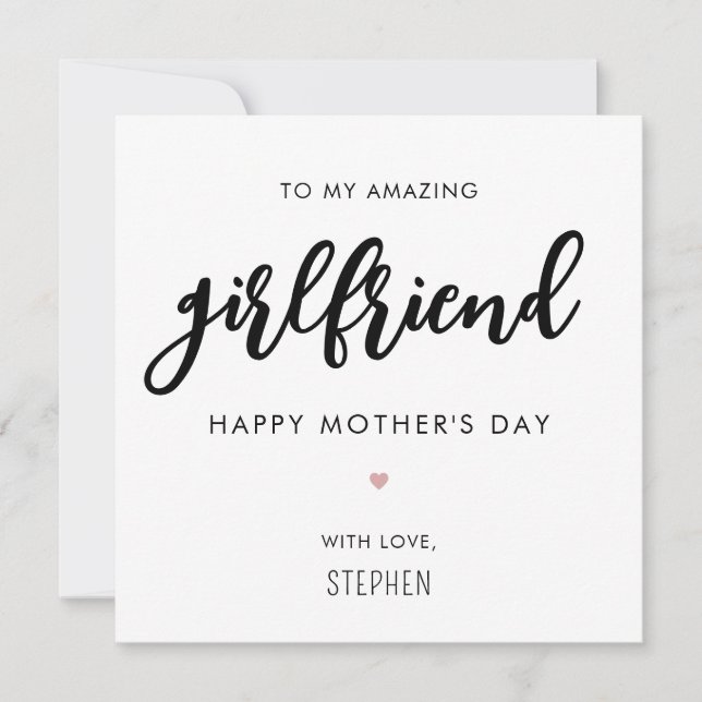 Custom Minimalist and Modern Friend Mother's Day Card (Front)