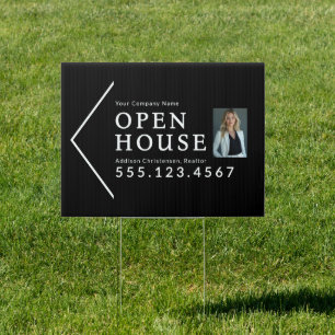 Custom Minimalist Arrow Open House Yard Sign