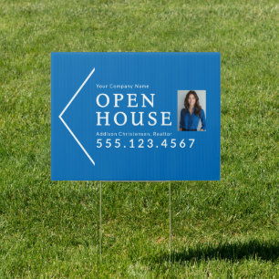 Custom Minimalist Arrow Open House Yard Sign