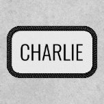 Custom Minimalist Black and White Name Patch