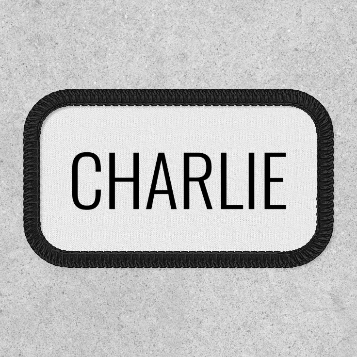 Custom Minimalist Black and White Name Patch Zazzle