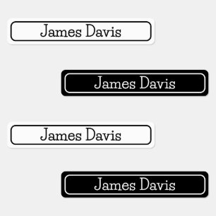 Custom Minimalist Black and White School Clothing Kids' Labels