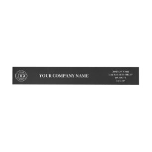 Custom Minimalist Black Business Logo Branded Wrap Around Label