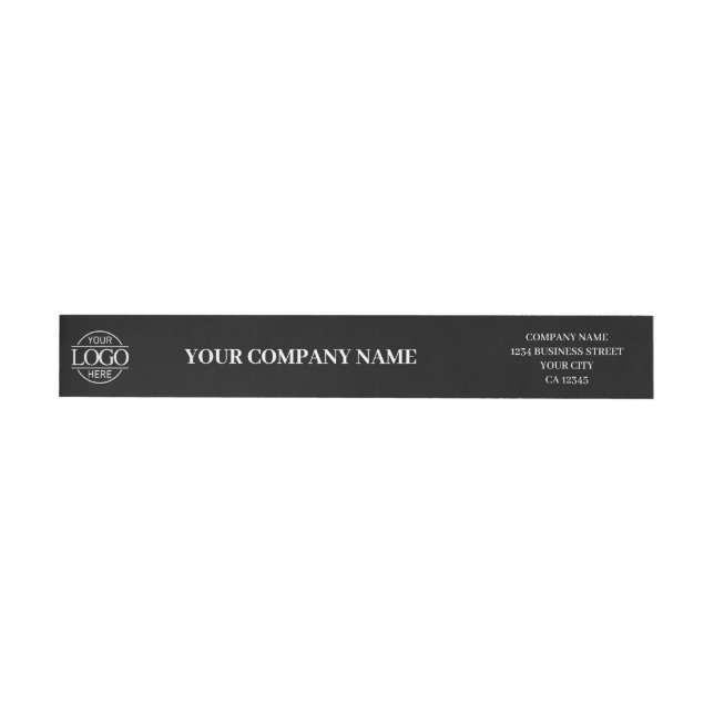 Custom Minimalist Black Business Logo Branded Wrap Around Label (Individual)