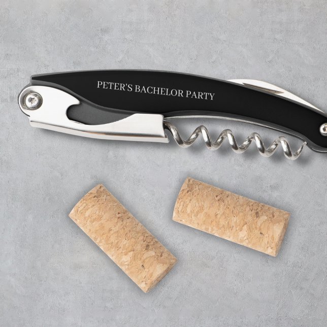 Custom Minimalist Black & White Bachelor Party Waiter's Corkscrew (Custom Minimalist Black & White Bachelor Party Waiter's Corkscrew
)