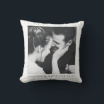 Custom Minimalist Black White Couple Photo Wedding Throw Pillow<br><div class="desc">Custom Minimalist Black White Couple Photo Wedding Throw Pillow</div>