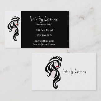 Custom Minimalist Black White Elegant Hairdresser
