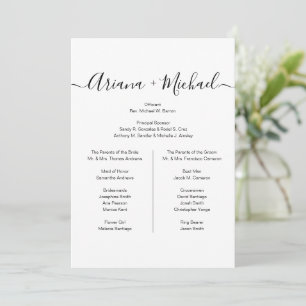 Custom Minimalist Black White Simple bridal party Invitation