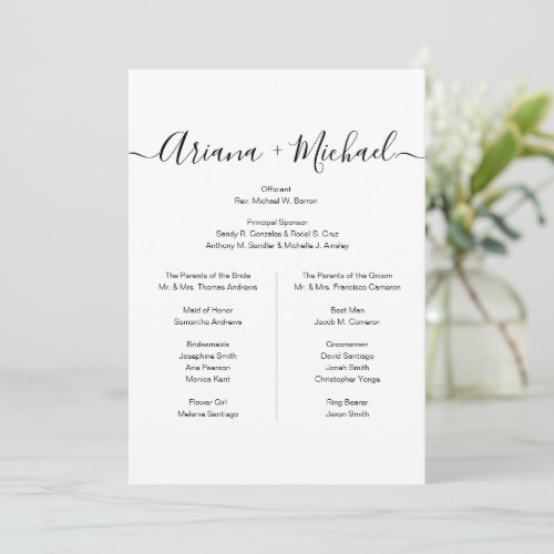 Custom Minimalist Black White Simple bridal party  Invitation