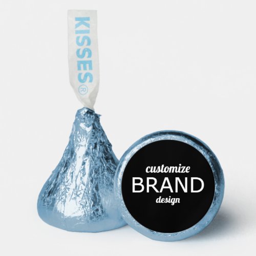 Custom Minimalist Branding Logo Black White Blue Hersheys Kisses