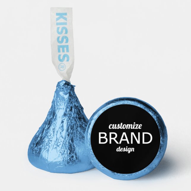 Custom Minimalist Branding Logo Black White Blue Hershey®'s Kisses® (Front)