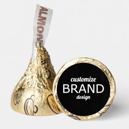 Custom Minimalist Branding Logo Black White Gold Hersheys Kisses