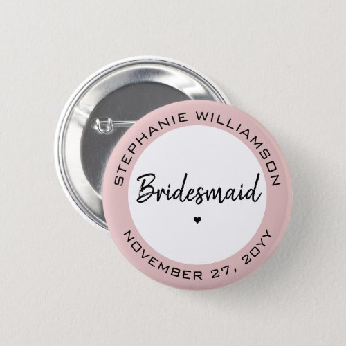 Custom Minimalist Bridesmaid Personalized Gift Button