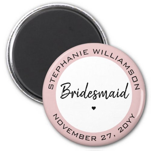 Custom Minimalist Bridesmaid Personalized Gift Magnet