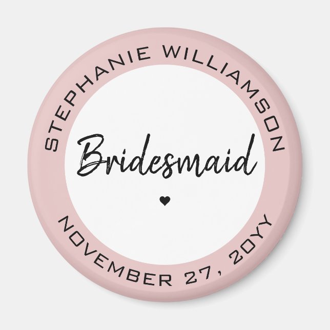 Custom Minimalist Bridesmaid Personalized Gift Magnet (Front)