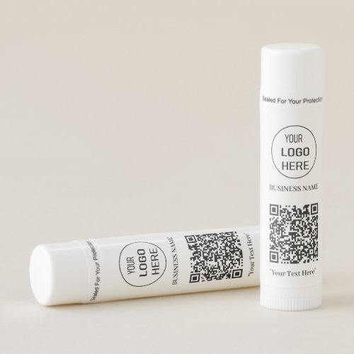 Custom Minimalist Business Logo  QR Code Lip Balm