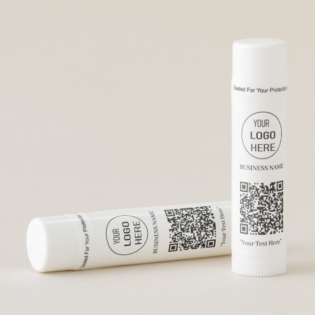Custom Minimalist Business Logo & QR Code Lip Balm (Front)