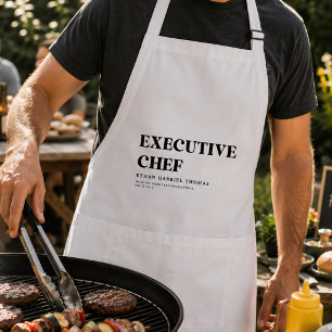 Custom Minimalist Chef Funny Cooking & BBQ Gift Adult Apron