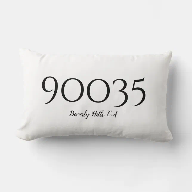 Custom Minimalist City State Zip Code Location Lumbar Pillow | Zazzle