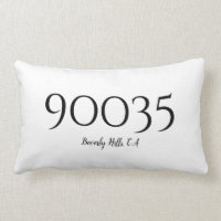 Custom Minimalist City State Zip Code Location Lumbar Pillow