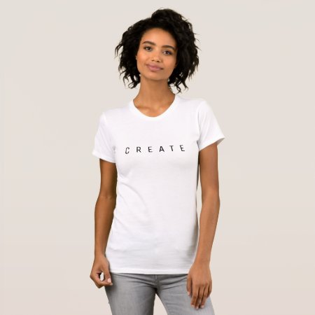 Custom Minimalist Create  Text White T-shirt